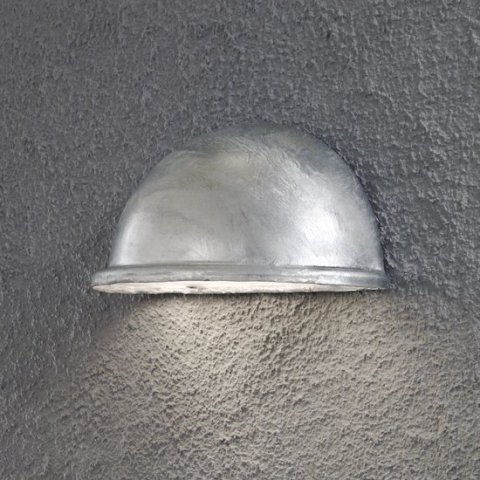 Konstsmide Torino - Wandlamp kwartrond flush klein - 230V - E14 - zink