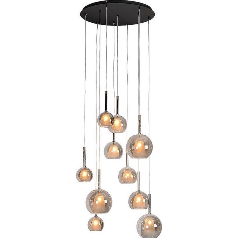 Atmooz - Hanglamp Saigon - Industrieel - Woonkamer / Slaapkamer / Eetkamer - Plafondlamp - Zwart - Hoogte 140cm - Metaal en glas