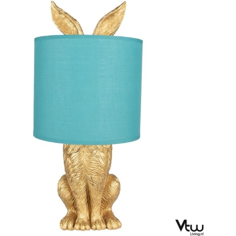 Vtw Living - Tafellamp - Konijn Lamp - Sfeerlamp - Goud - 45 cm