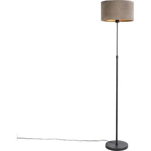 QAZQA parte fl - Landelijkee Vloerlamp | Staande Lamp met kap - 1 lichts - H 1675 mm - Taupe - Woonkamer | Slaapkamer