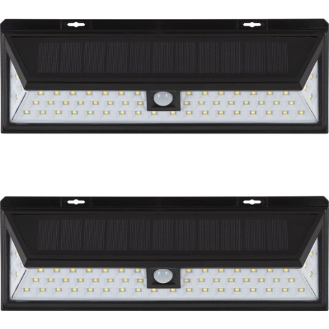 KS Verlichting - Solys L - Solar tuinverlichting - buitenlamp met bewegingssensor - buitenlamp met sensor - buitenlamp zonne energie - wandlamp zwart - solar wandlamp buiten - solar buitenlamp
