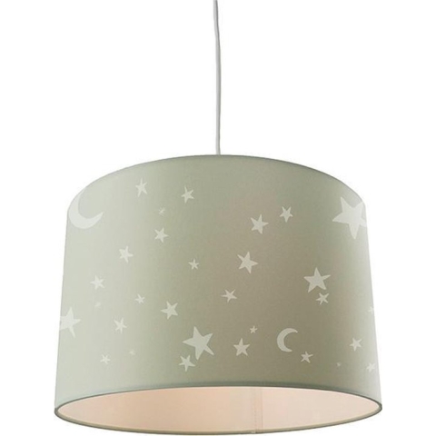 Olucia Stars - Kinderkamer hanglamp - Groen/Wit - E27