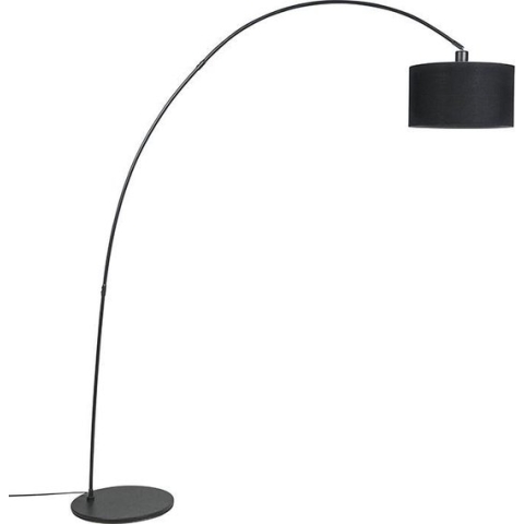 QAZQA vinossa - Moderne LED Dimbare Smart Staande booglamp incl. wifi met Dimmer - 1 lichts - H 174 cm - Zwart - Woonkamer
