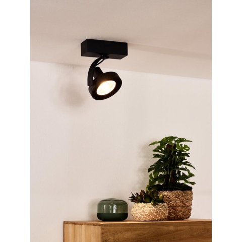 Lucide DORIAN Plafondspot - LED Dim to warm - GU10 (ES111) - 1x12W 2200K/3000K - Zwart