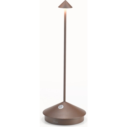 Zafferano Pina Tafellamp - Oplaadbare Buitenlamp Roest Bruin - Spatwaterdicht (IP54) - Bureaulamp Snoerloos - Dimbare LED Lamp - Draadloos Oplaadstation - Terraslamp - USB Oplaadbaar - 29 cm