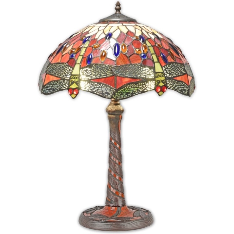 Tiffany stijl lamp rood 59 cm hoog