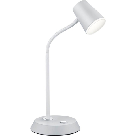 LED Tafellamp - Tafelverlichting - Torna Narca - 4W - Warm Wit 3000K - Rond - Mat Wit - Aluminium