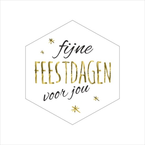 Trendy Sluitstickers - Rol 250 Stuks - "Fijne Feestdagen" - Etiketten - Sluitzegels