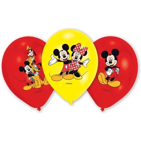 Amscan - 6 Latex Ballonnen Mickey Mouse 27,5 cm