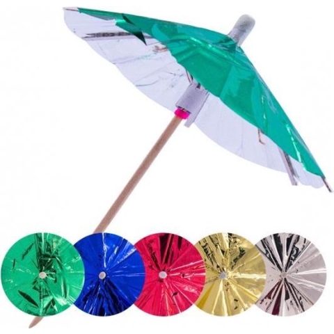 Metallic ijsparasols 30 stuks prikkers - ijsparasolletjes van papier