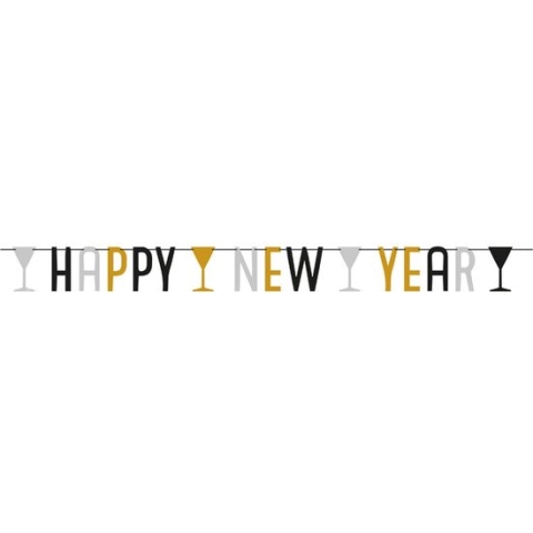 AMSCAN - Happy new year slinger - Decoratie > Muur-, deur- en raamdecoratie