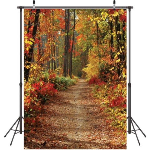 Herfst Achtergrond | Vinyl | 1.5 x 2.1 M | Herfstdecoratie | Herfst | Bladverliezend landschap | Feestdecoratie | DELMAI