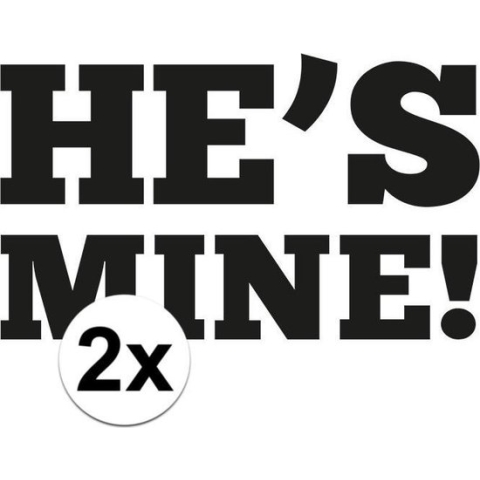 2x Bruiloft He is Mine stickers voor onder je schoen