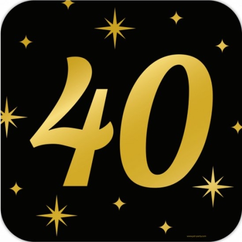Huldeschild decoratie Classy 40 jaar zwart-goud