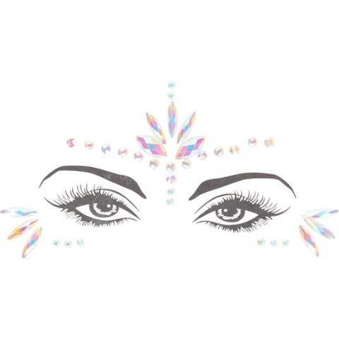 Shots - Ouch! OU849GLO - Body Jewelry Stickers - Face - Glow in the Dark - Opal