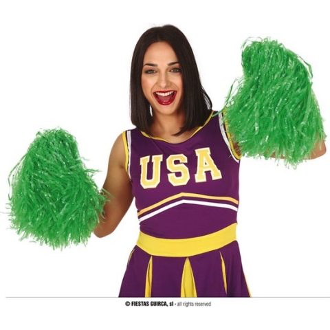 Fiestas Guirca - Pom-pom set groen (2 stuks)