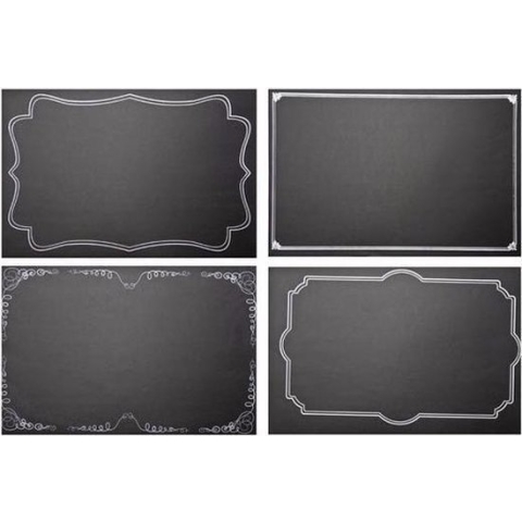Beschrijfbare placemats met krijtbord design 24 stuks om zelf te decoreren - Kerstdiner onderleggers - Diner - Lunch - Ontbijt