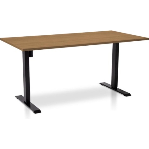 Zit-sta bureau elektrisch verstelbaar - MRC EASY | 160 x 80 cm | frame zwart - blad havanna