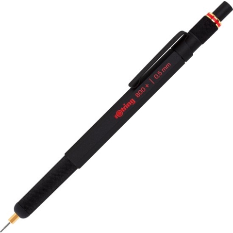 rOtring 800+ Mechanisch vulpotlood en aanraakscherm | 0,5 mm | zwart metalen behuizing