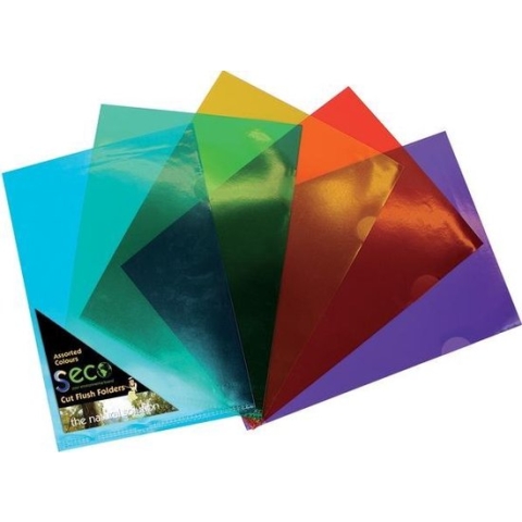 Seco L-map - A4 - assorti - PP 100 micron - 25 stuks - milieuvriendelijk - SE-LSF-AST