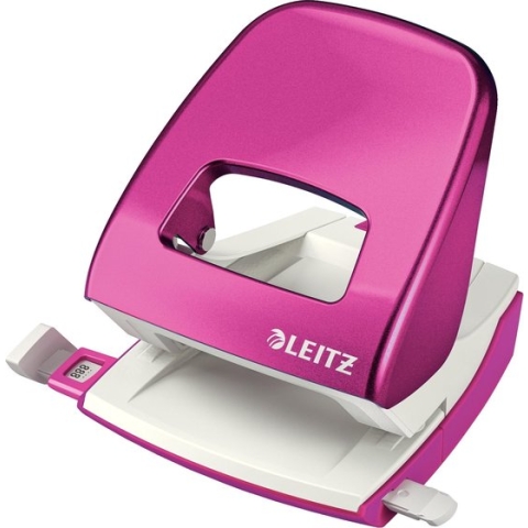 Leitz NeXXt WOW Metalen Kantoorperforator - 2-Gaats -Perforeert Tot 30 Vellen - Roze Metallic
