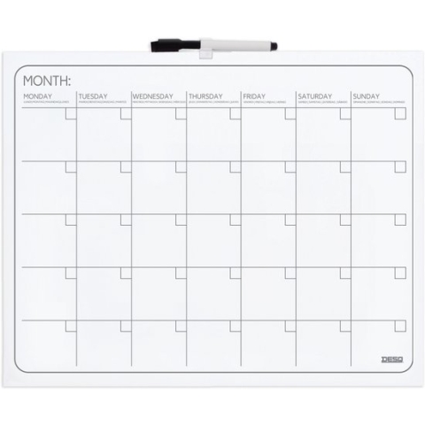 DESQ Maandplanner frameloos magnetisch 40x50 cm wit