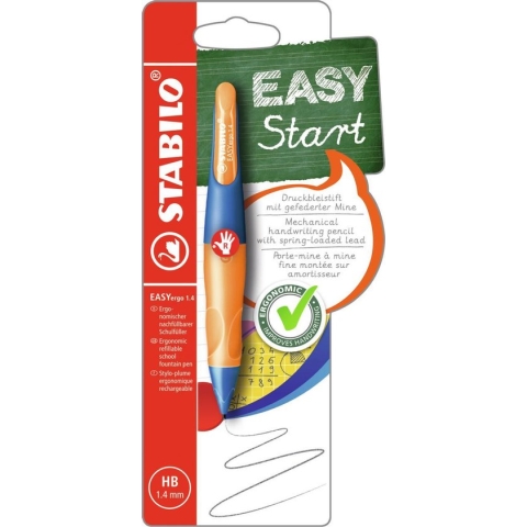STABILO EASYergo 1.4 - Ergonomisch Vulpotlood - Rechtshandig - Navulbaar - Ultramarine/Neon Oranje - Dunne Potloodvulling 1,4 mm