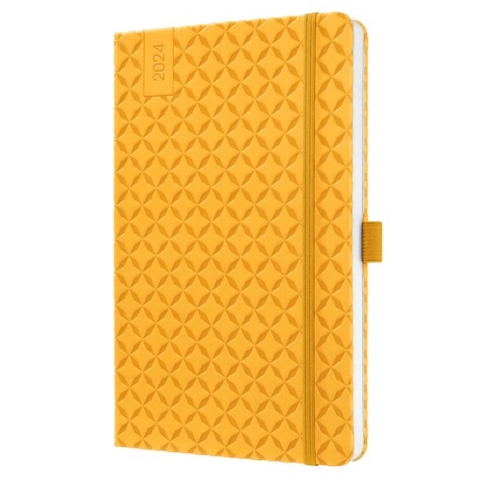 Sigel agenda 2024 - Jolie Flair - A5 - hardcover - 7 dagen / 2 pagina's - mango yellow - SI-J4117