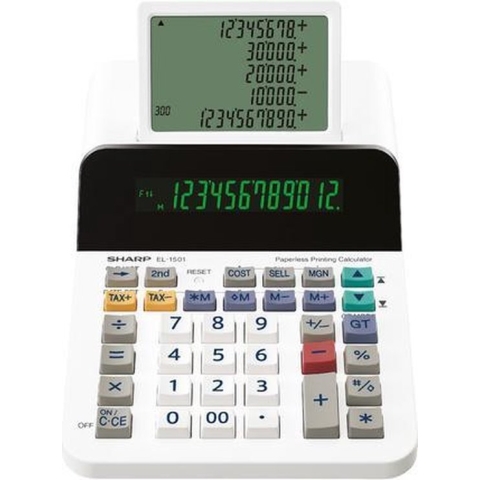 Sharp calculator - wit - desk - 12 digit - SH-EL1501
