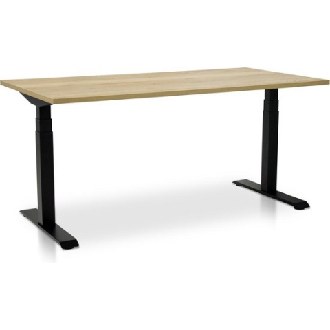 Zit-sta bureau elektrisch verstelbaar - MRC PRO-L 2.0 NEN-EN 527 |  180 x 80 cm |  frame zwart - blad robuust eiken | memory functie met 4 standen | 150kg draagvermogen