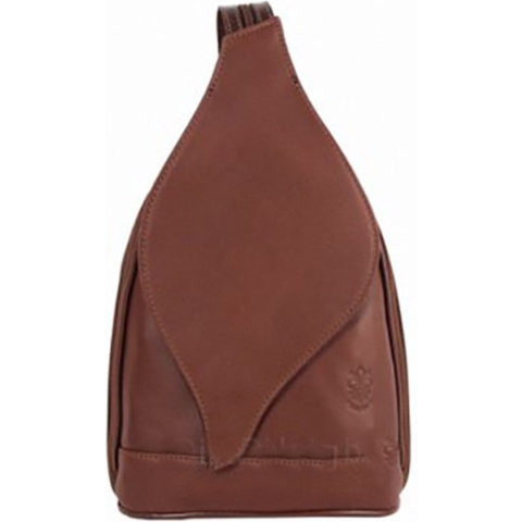 Leren kleine rugzak in BRUIN kleur, met rits en schouder banden, handige tas, rugzak van leer
