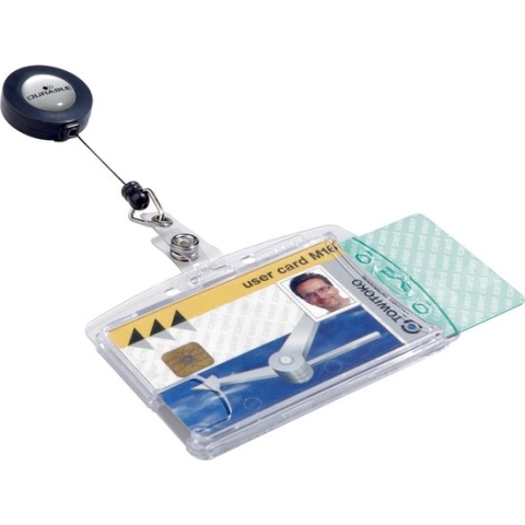 Durable kaarthouder - 8,5 x 5,4 cm - Inclusief badge reel - 10 stuks