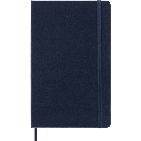 Moleskine 12 Maanden Agenda - 2024 - Wekelijks - Large - Harde Kaft - Saffier Blauw