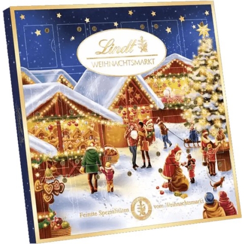 Lindt Kerstmarkt Mini Adventskalender - 115g - Chocolade Adventskalender