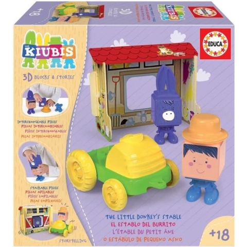 Educatief Speelgoed Educa The Kiubis The Little Donkey's Stable Tractor 10 Onderdelen