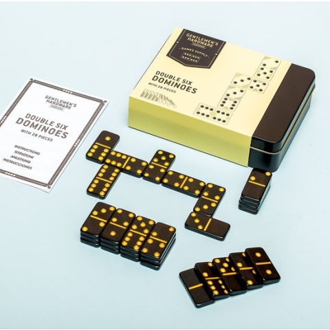 Gentlemans Hardware Zwart Met Goudkleurig Dominospel