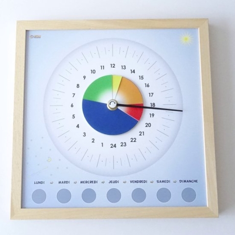 24 uurs routine klok met variabele dagindeling vierkant model