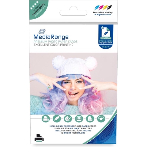 MediaRange Fotopapier Glans | 10x15 | 220 gr/m² 50 vellen (Origineel)