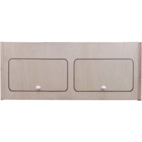 Monster Shop DIY Bovenkasten voor Camperbusje - Opbergruimte Meubilair van Berken Multiplex - 2 Deuren met Centrale Verdeler - Natuurlijke Kleur - Inclusief Bevestigingskit - 80cm x 30cm x 30cm