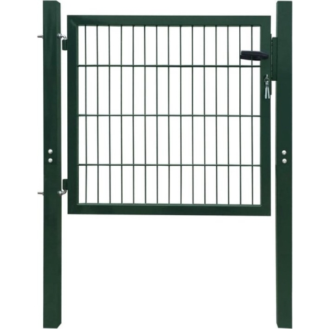 vidaXL-Poort-dubbelstaafmat-(enkel)-106x130-cm-groen