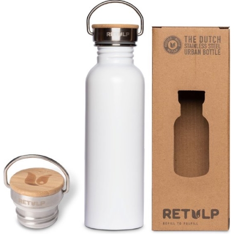 Retulp Urban - Drinkfles - 750 ML - Chalk White - Bamboe