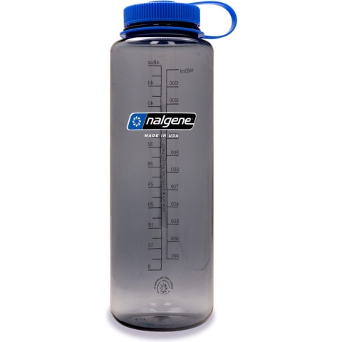 Nalgene Wide-Mouth Bottle - drinkfles - 48oz - BPA free - SUSTAIN - Gray