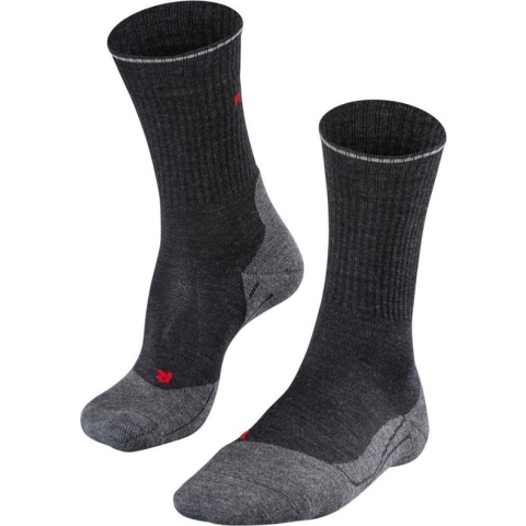 FALKE TK2 Explore Wool Silk heren trekking sokken - antraciet grijs (anthra.melange) - Maat: 44-45