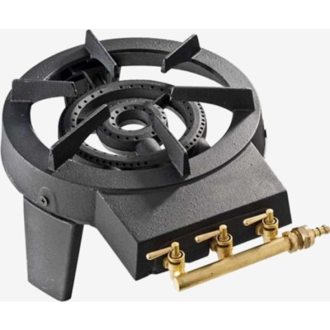 Kemper Gietijzeren Ringbrander - 3 kranen - Afzonderlijk instelbaar - Gaskookstel