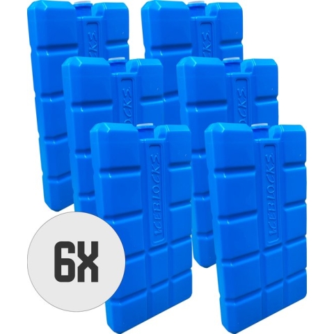 DULA Blauwe Koelelementen - 6 stuks 200 gram - 8 x 15 x 2 cm
