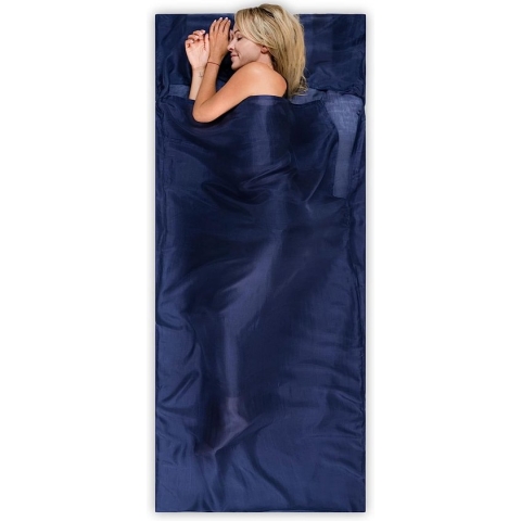 Zijdeslaapzak van 100% natuurlijke zijde, huttenslaapzak, binnenzak, zomerslaapzak van echte zijde, blauw