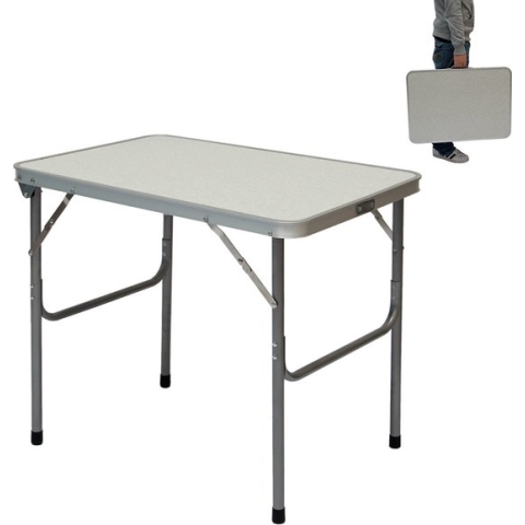 Alu Campingtafel 70x55cm - inklapbbar Kampeertafel - Picknicktafel licht Vouwtafel Klaptafel Grijs