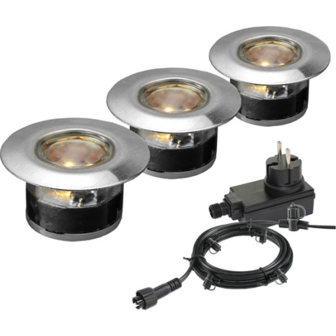 Garden Lights: Acis Grondspot Set (3st) - Zilvergrijs