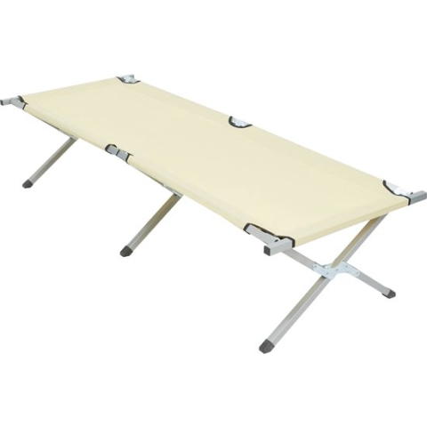 NordFalk veldbed XXL 200 x 71 cm - Campingbed | Stretcher | Kampeerbed - Extra stevig aluminium - Kaki