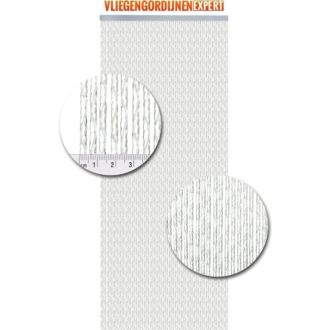 Vliegengordijnenexpert Milano - Vliegengordijn - 100x240 cm - Transparant met witte draad Op het kozijn